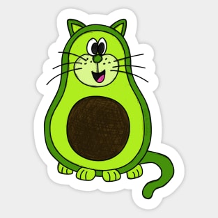 Avocado Cat Funny Healthy Eating Vegan Sticker